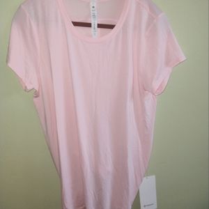 Lululemon open up tie back t shirt, ice pastel pink, size 8 or M to L, New